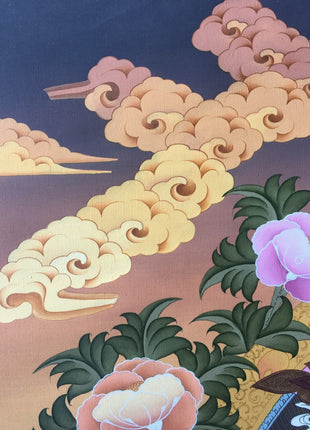 Original Hand-Painted Dharmapala Namtose Thangka | Lord of Wealth | Kubera Thangka