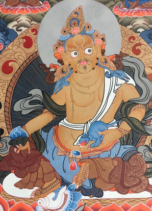 Original Hand Painted Dzambala Thangka Painting | Master Quality Buddhist Art |