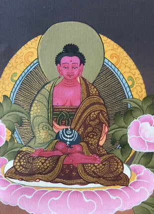 Original Hand-Painted Dharmapala Namtose Thangka | Lord of Wealth | Kubera Thangka