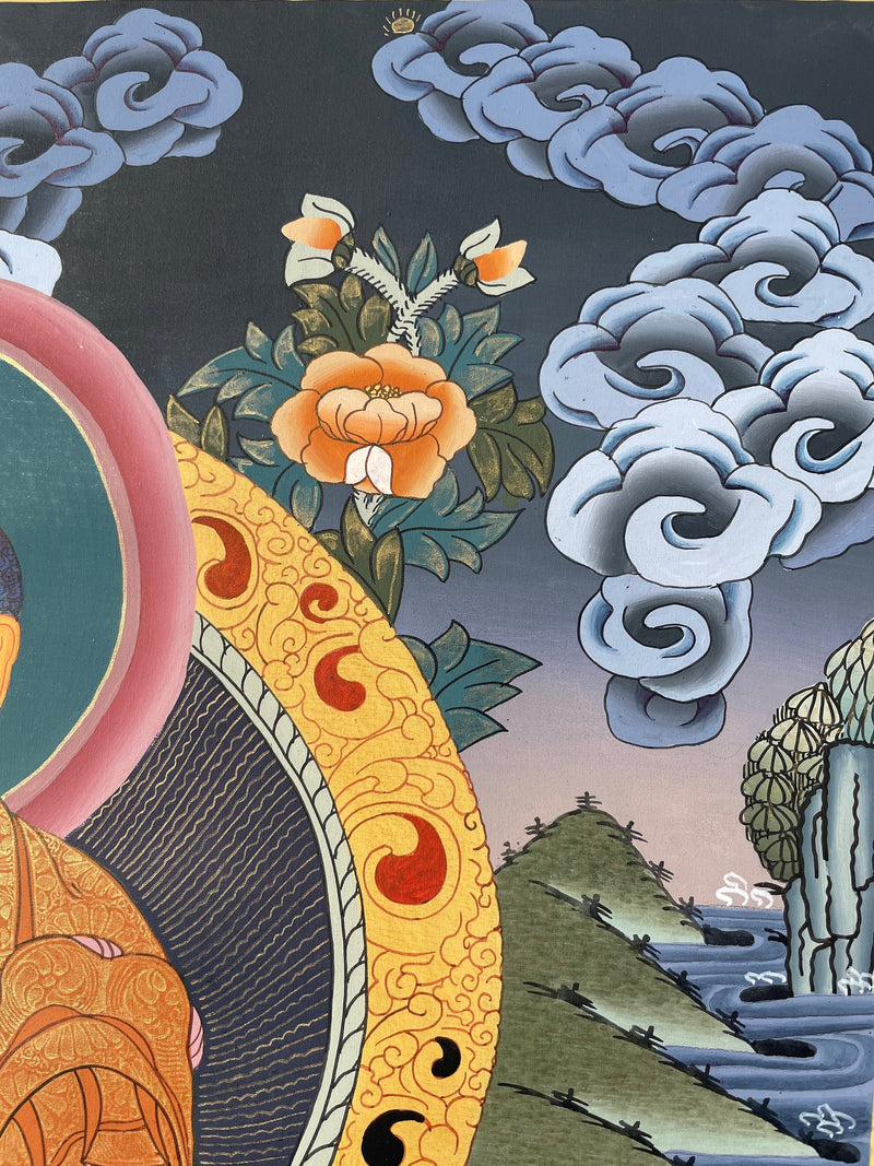 Original Hand-Painted Shakyamuni Buddha Thangka | Mindfulness Meditation And Yoga