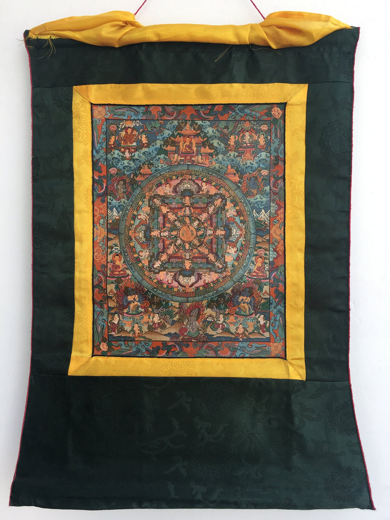 Brocade Mounted Buddha Mandala Thangka Painting | Buddha Painting