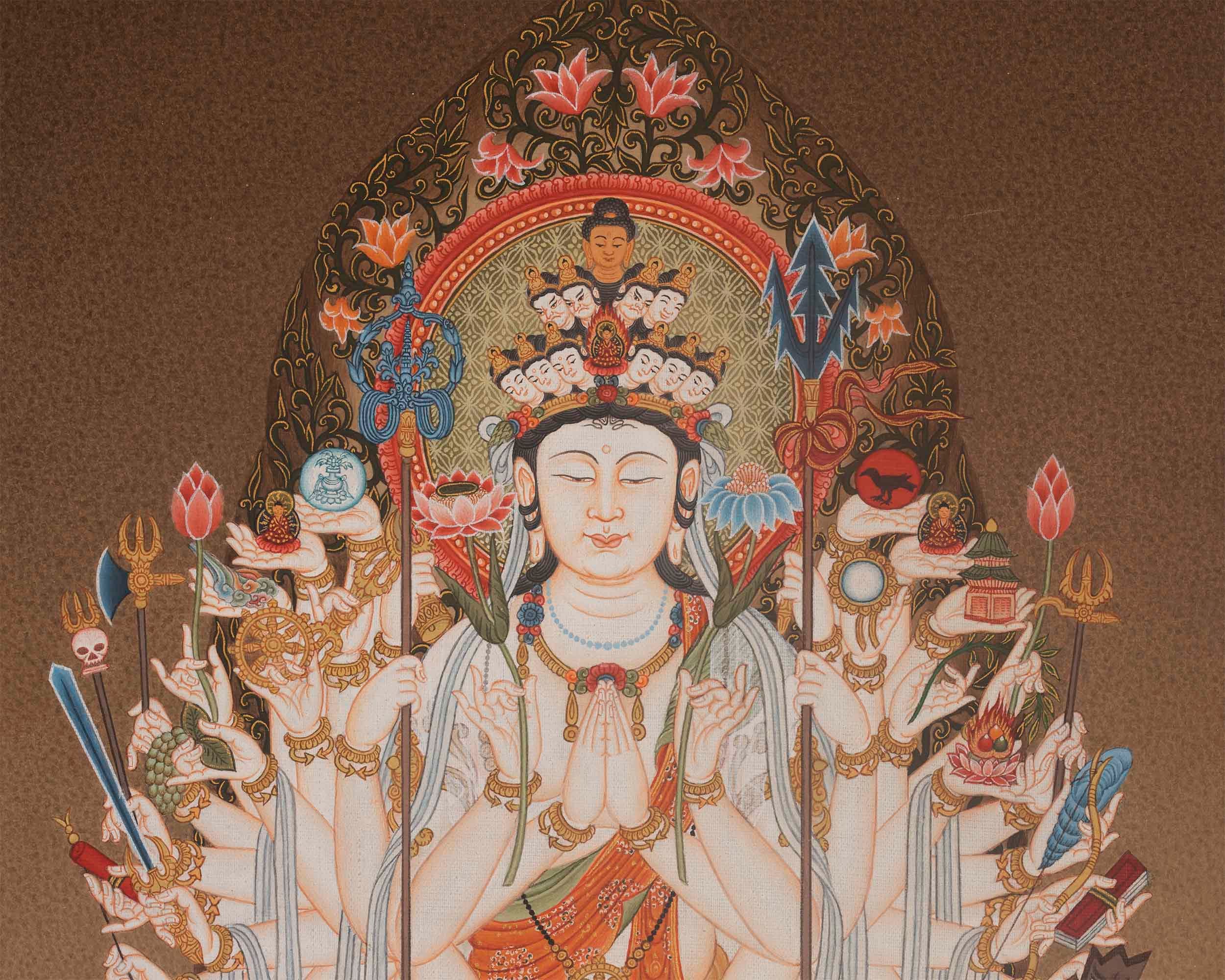 Senju Kannon Bosatsu | Forty-Two Armed Avalokiteshvara Japanese Art Painting