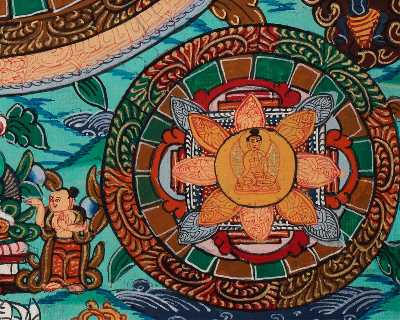 Five Buddhas Mandala | Spiritual Art for Altar space | Mindfulness Meditation Gifts