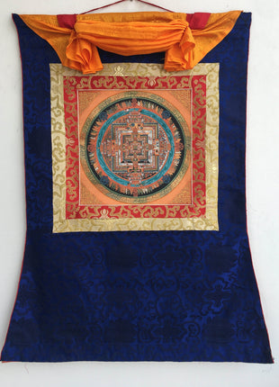Hand Painted Kalchakra Mandala Art from Nepal | Tibetan Mandala Canvas Art