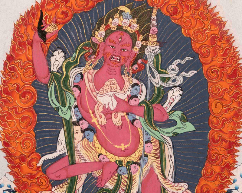 Small Size Vajra Barahi Yogini Thangka | Dorje Phagmo Wall Decoration Painting