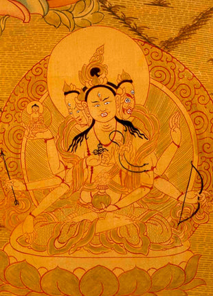 24k Full Gold Style Green Tara Thangka painting | Tibetan Thangka Art  |
