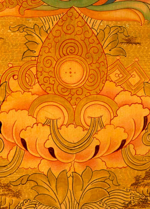 24k Full Gold Style Green Tara Thangka painting | Tibetan Thangka Art  |