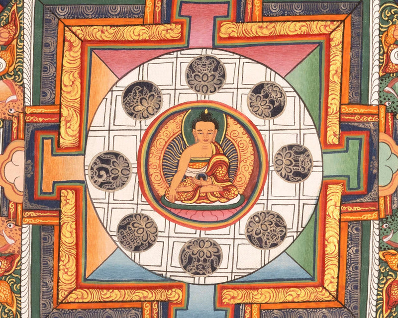 Shakyamuni Buddha Mandala | Hand-Painted Buddha Shakyamuni Thangka