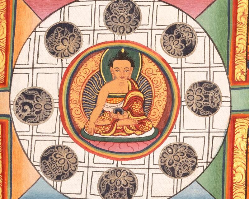 Shakyamuni Buddha Mandala | Hand-Painted Buddha Shakyamuni Thangka