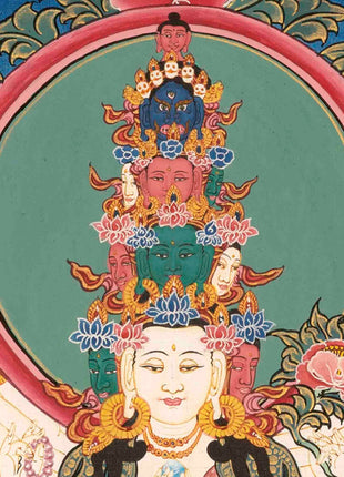 Avalokiteshvara Original Hand-Painted Tibetan Thangka | Wall Decor Painting