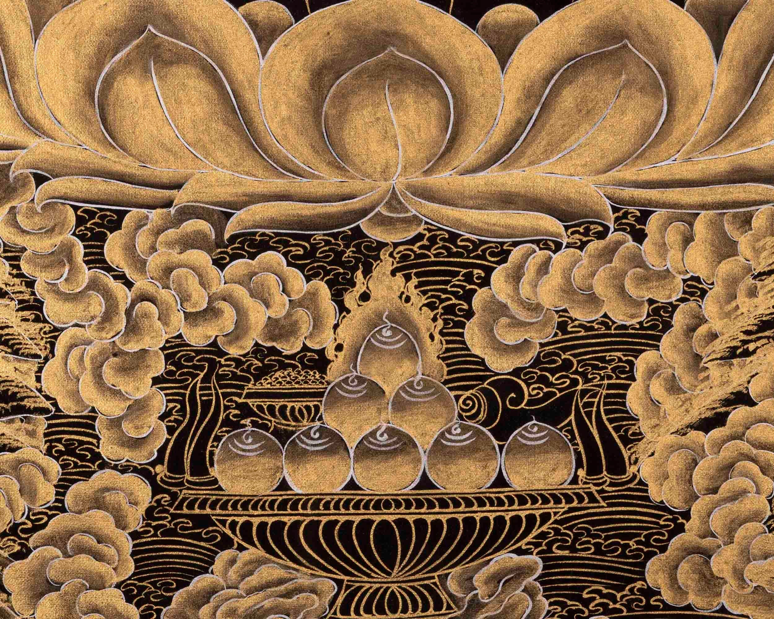 Original Tibetan Buddhist Painting Of Shakyamuni Buddha Thanka | Hand Painted Tibetan Home Decoration Art |