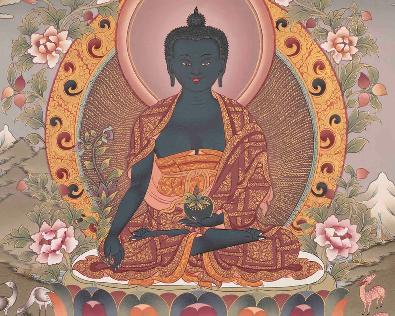 Medicine Buddha Thangka | Bhaisajyaguru Hand-Painted Tibetan Healing Art