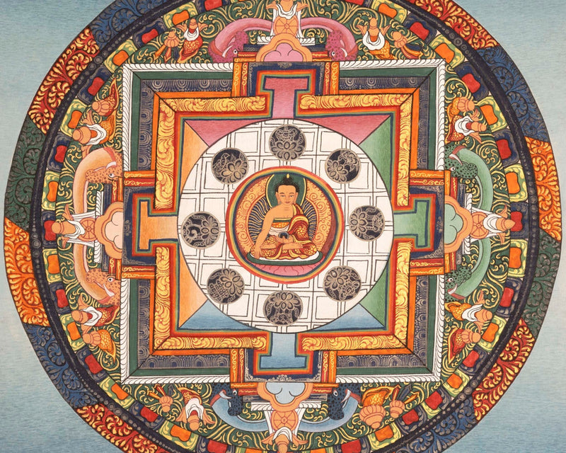 Shakyamuni Buddha Mandala | Hand-Painted Buddha Shakyamuni Thangka