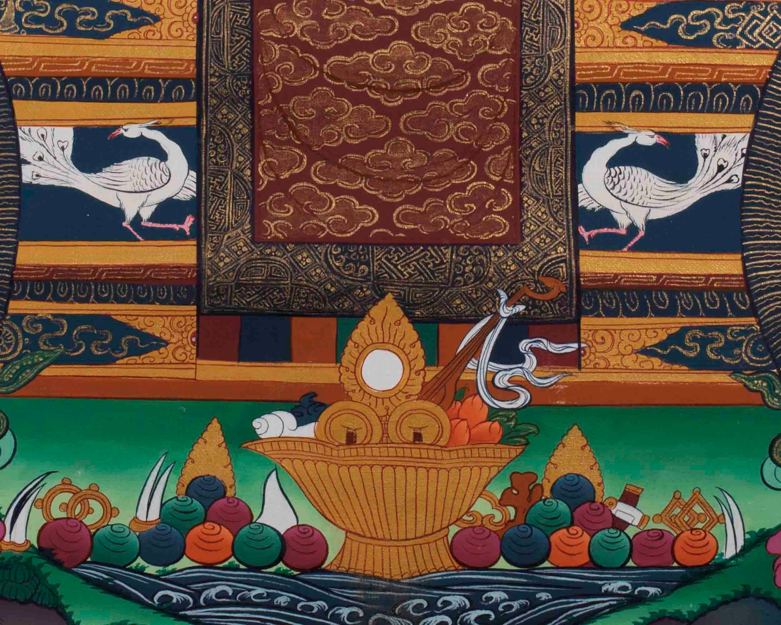 Amitabha Buddha Thangka Painting | Tibetan Buddhist Wall Hanging Art for Peace