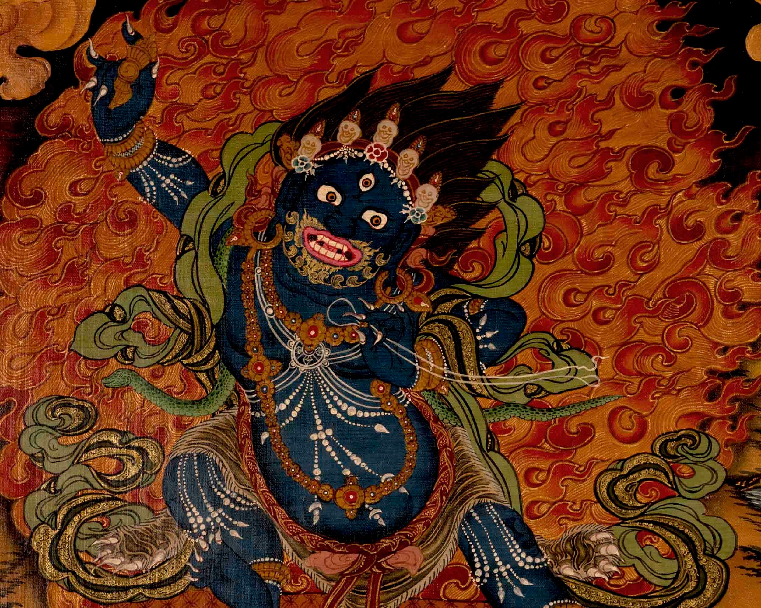 Vajrapani Thangka | Tibetan Arya Wrathful Bodhisattva Painting