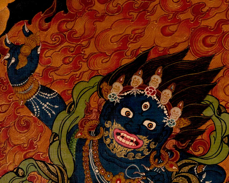 Vajrapani Thangka | Tibetan Arya Wrathful Bodhisattva Painting