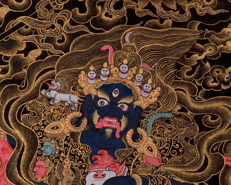 Hand-Painted Palden Lhamo Thangka | Feminist Deity Vajrayana Travel Thangka For Practitioner