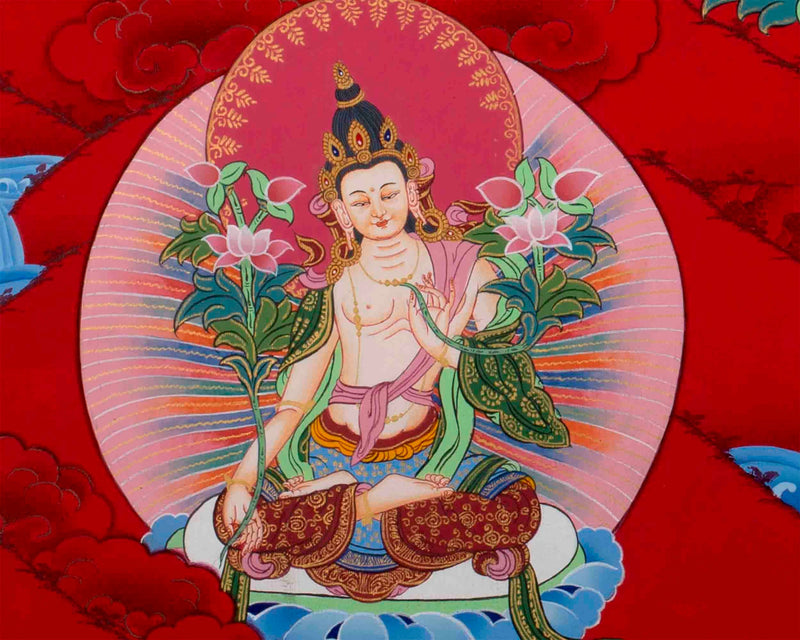 Manjushree Thangka Painting | Original Hand-Painted Bodhisattva Of Wisdom |