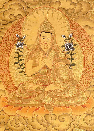 Original Hand Painted 24K Gold Style Green Tara Thangka | Healing Female Deity