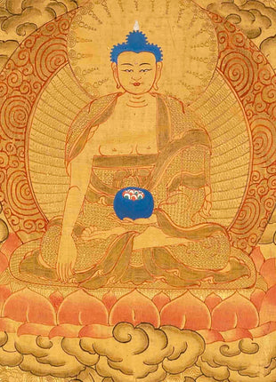 Original Hand Painted 24K Gold Style Green Tara Thangka | Healing Female Deity