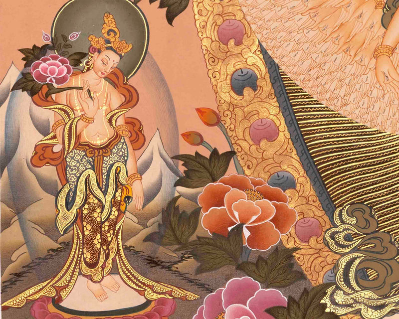 Hand Painted 1000 Armed Avalokiteshvara Thangka | Guanyin Chenrezig | Wall Painting