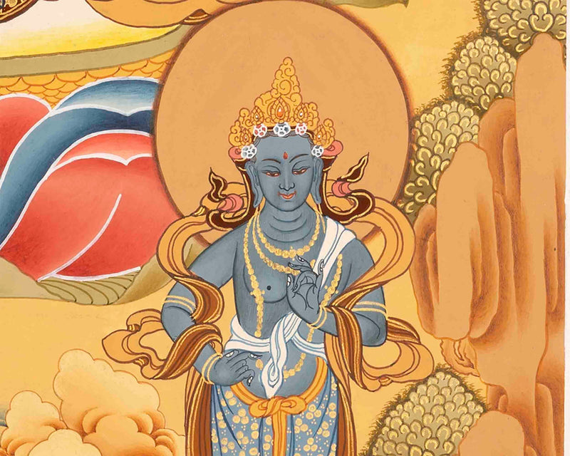 White Tara Thangka Painting | Original Hand-Painted Female Bodhisattva Art