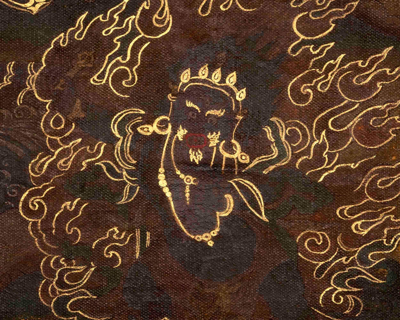 6 Armed Mahakala | Vintage Tibetan Thangka Painting