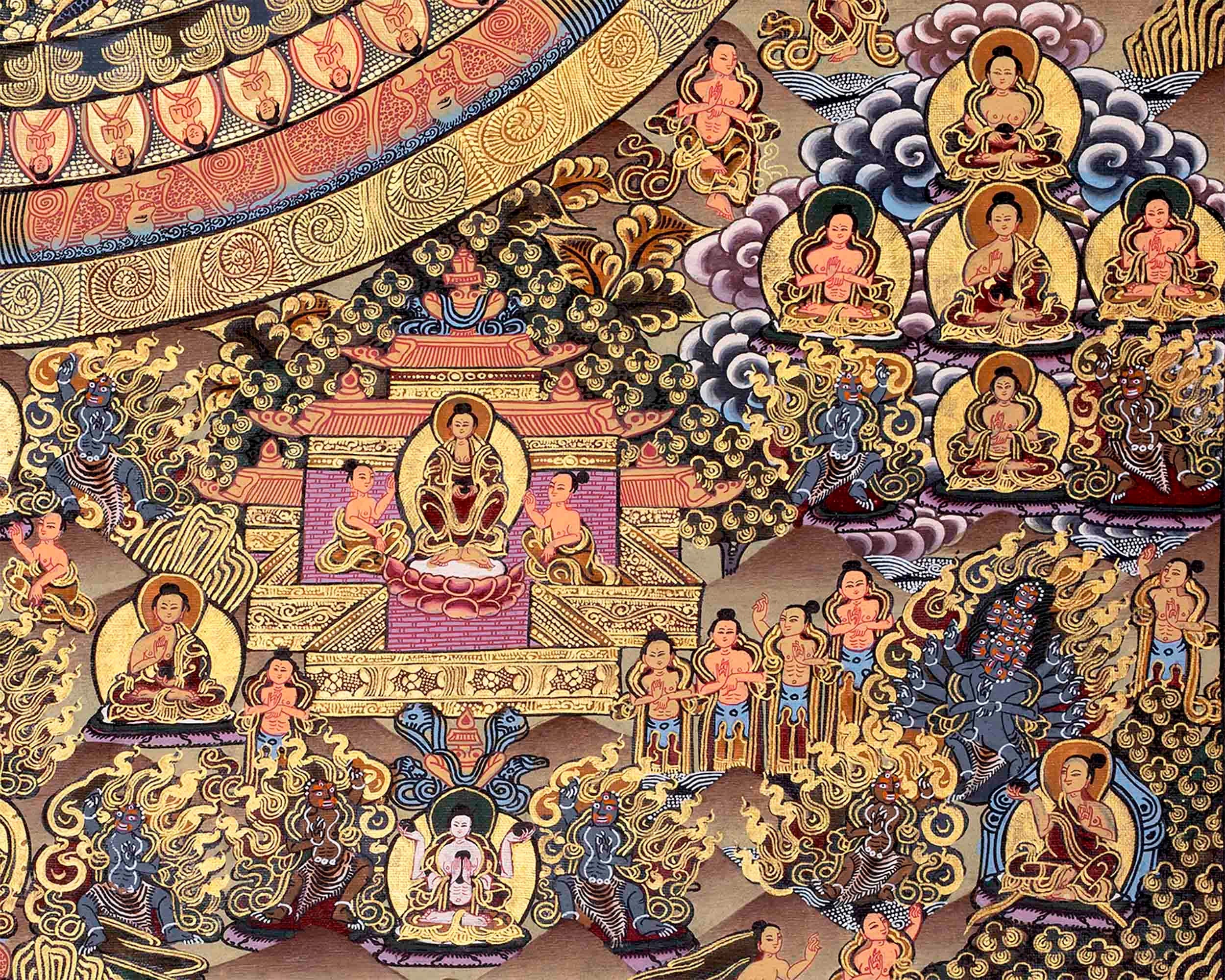 Fine Quality Buddha Mandala |Sacred Hand painted Thangka Painting for Good Luck to House