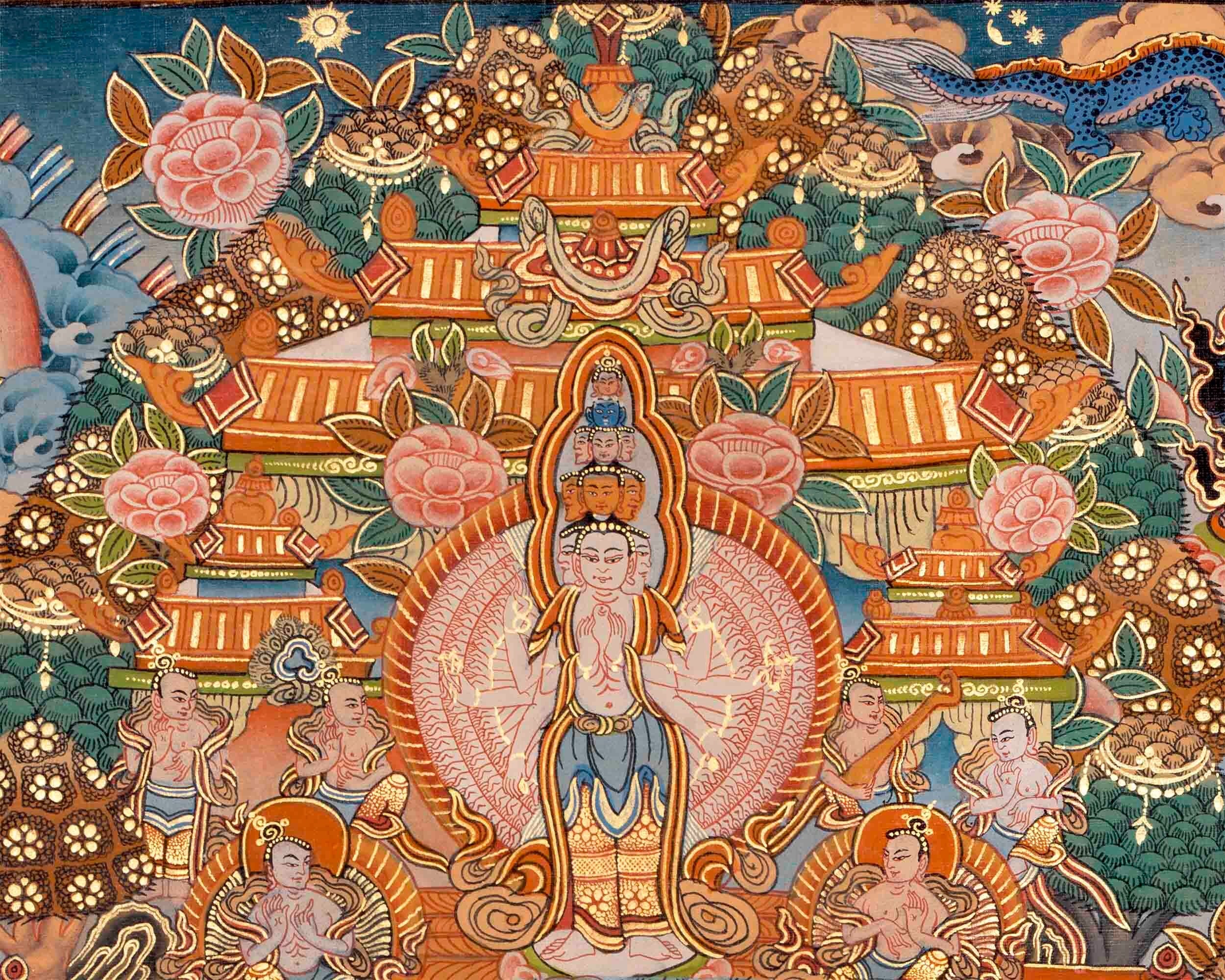 Old Vajra Heruka Mandala thangka/Buddhist thangka