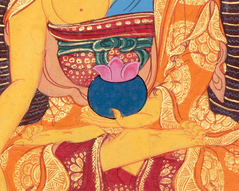 Vintage Shakyamuni Buddha Thangka Painting | Rare Genuine Hand-Painted Tibetan Thangka |