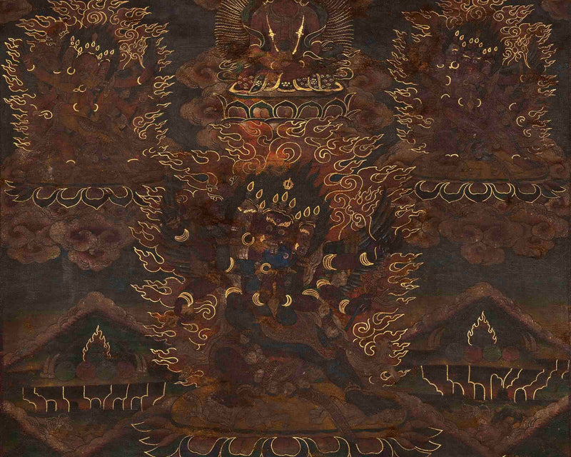 Old Vintage Vajrakillaya Tibetan Shakya Tradition Painting | Dorje Phurba Thangka