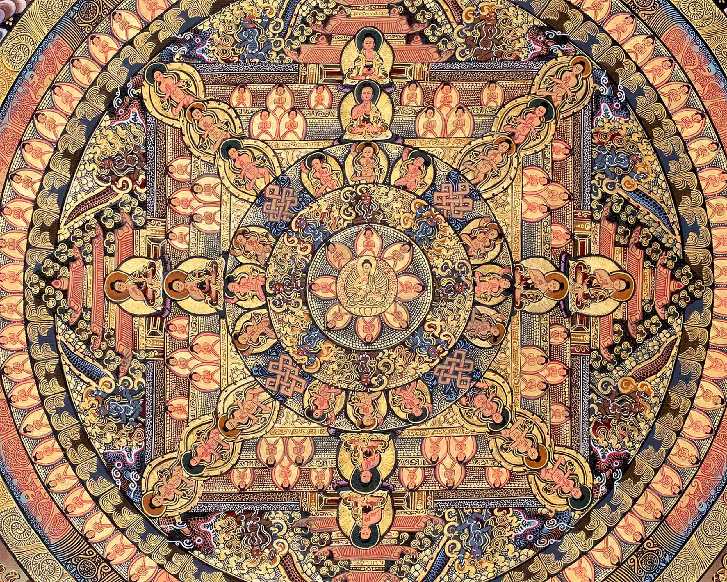 Fine Quality Buddha Mandala |Sacred Hand painted Thangka Painting for Good Luck to House