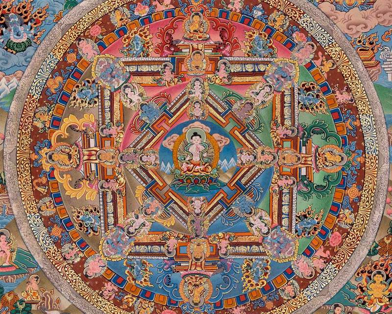 Genuinely Hand painted Tara Mandala | Fine Quality Buddha Mandala | Tibetan Thangka Painting for Wall Hanging |