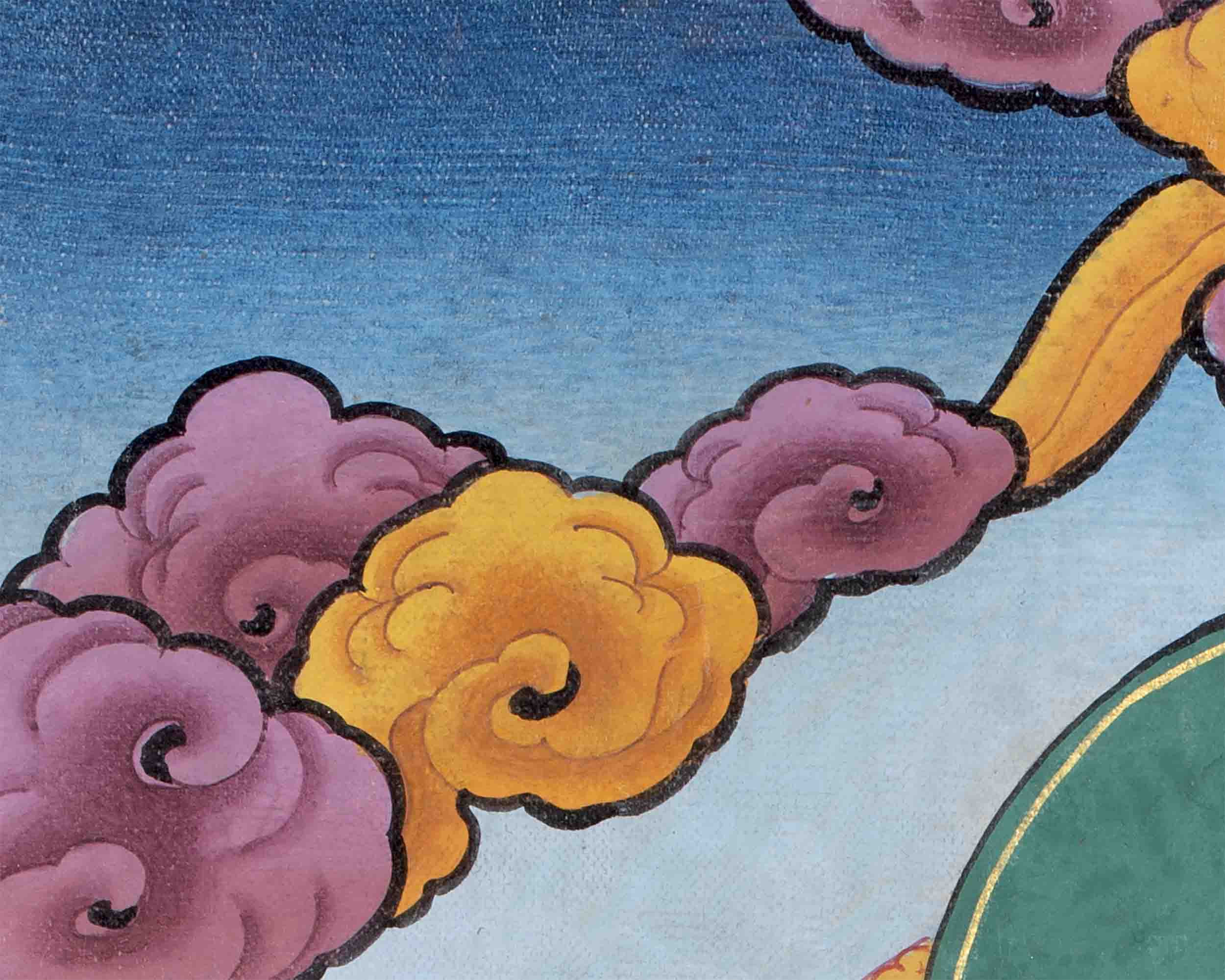 Vintage Shakyamuni Buddha Thangka Painting | Rare Genuine Hand-Painted Tibetan Thangka |