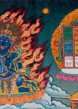 Original Hand Painted Tibetan Calendar Thangka Painting | Protective Talisman