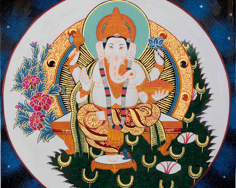 Lord Ganesh Painting | Original Hand Painted Ganesh | Ganpati Artwork | Religious Art |