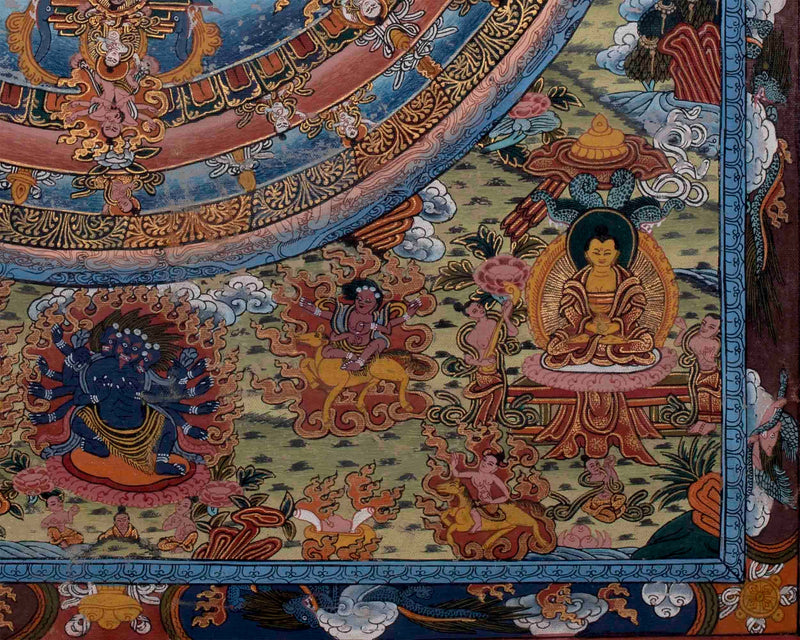 Rare Hand-Painted Queen Maya Devi Mandala | Buddhist Art