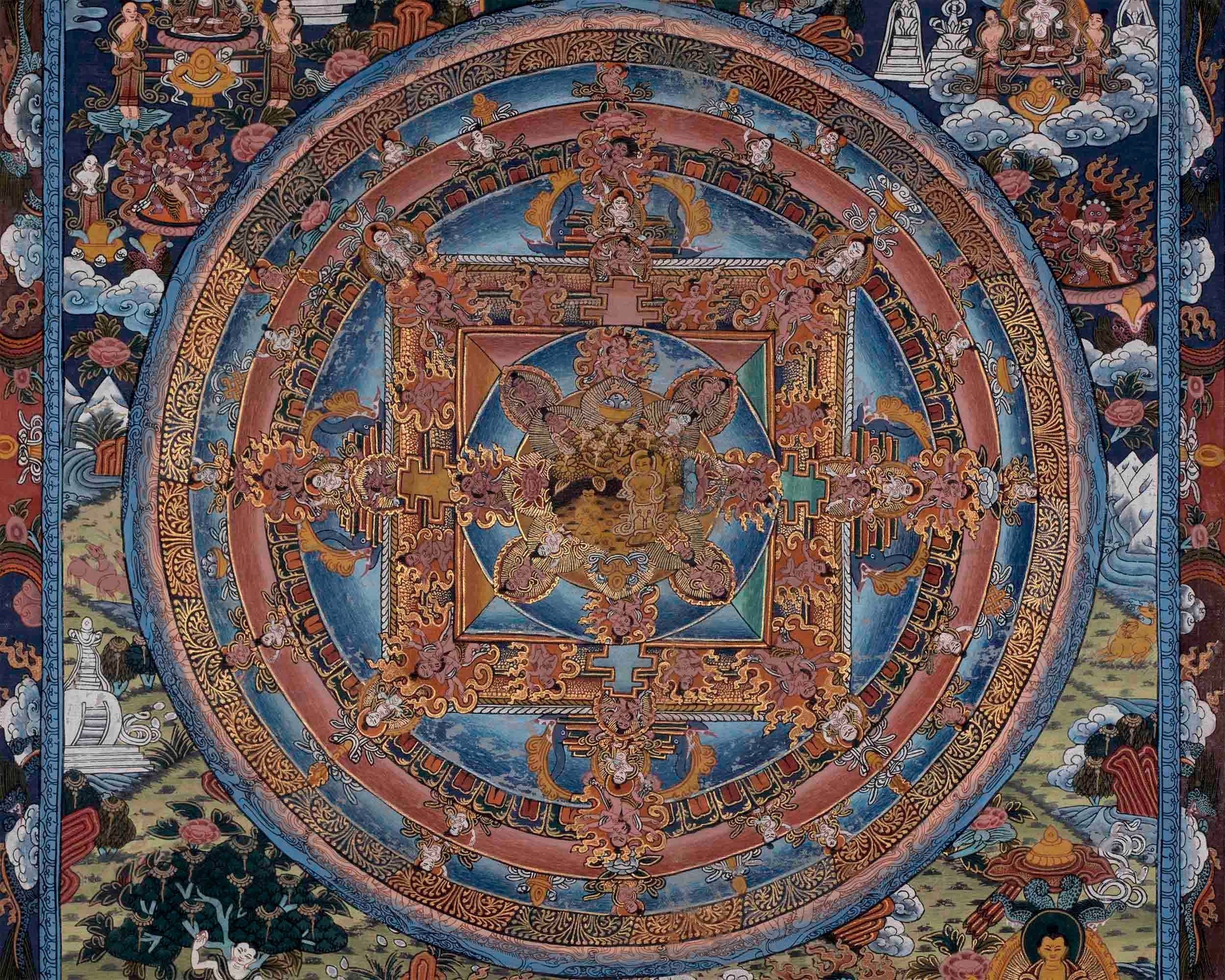 Rare Hand-Painted Queen Maya Devi Mandala | Buddhist Art