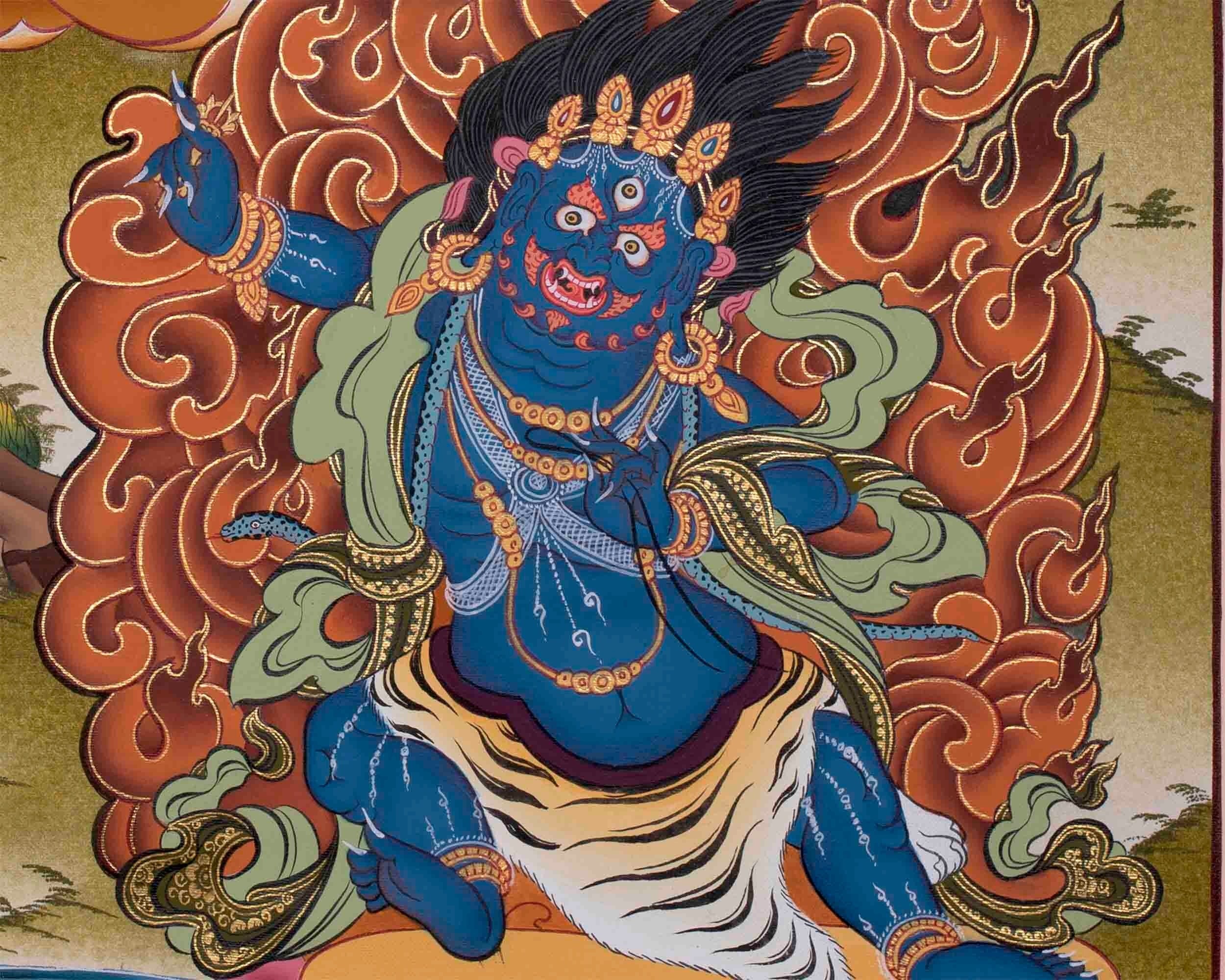 Avalokiteshvara Chengrezig Thangka Painting | Deity Of Compassion | Original Hand Painted Painting