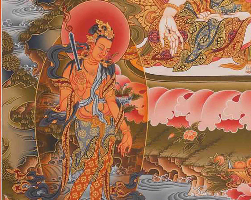 White Tara Thangka | Tibetan Dolkar Bodhisattva Of Long Life | Religious Wall Decoration