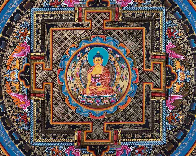 Shakyamuni Buddha Mandala Thangka | Wall hanging Decoration for Positivity