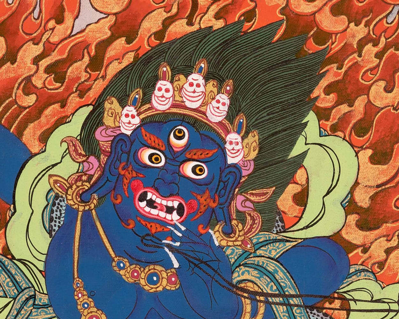 Brocaded Bodhisattva Vajrapani Thangka | Wall Decoration Art | Vajrayana Buddhism