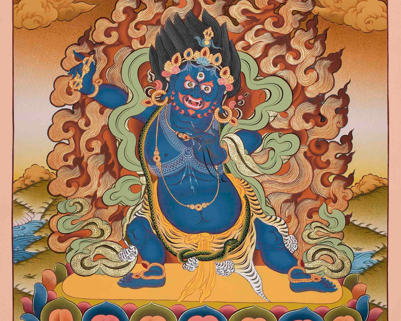 Vajrapani Bodhisattva Thangka Painting | Vairocana Buddha Thangka | Buddhist Art |