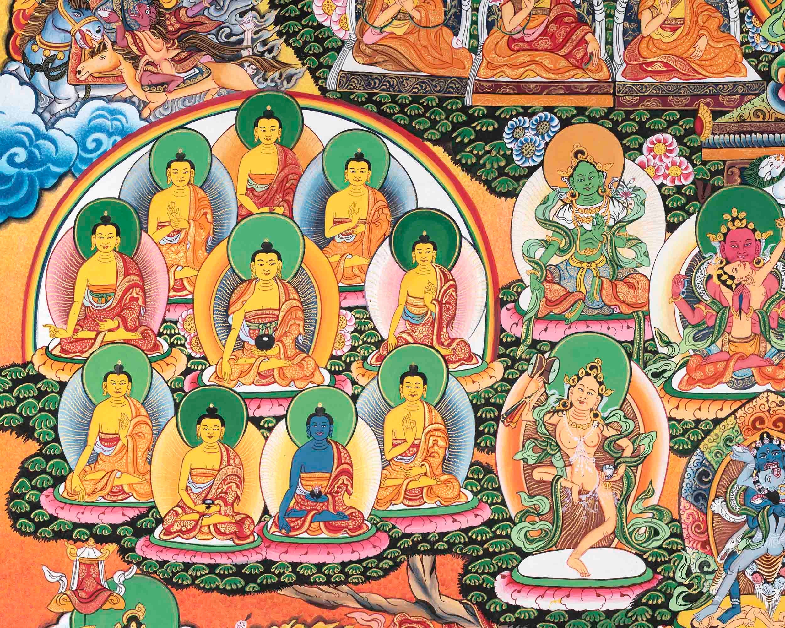 Vajradhara Lineage Thangka Art | High Quality Original Hand Painted Thangka Painting