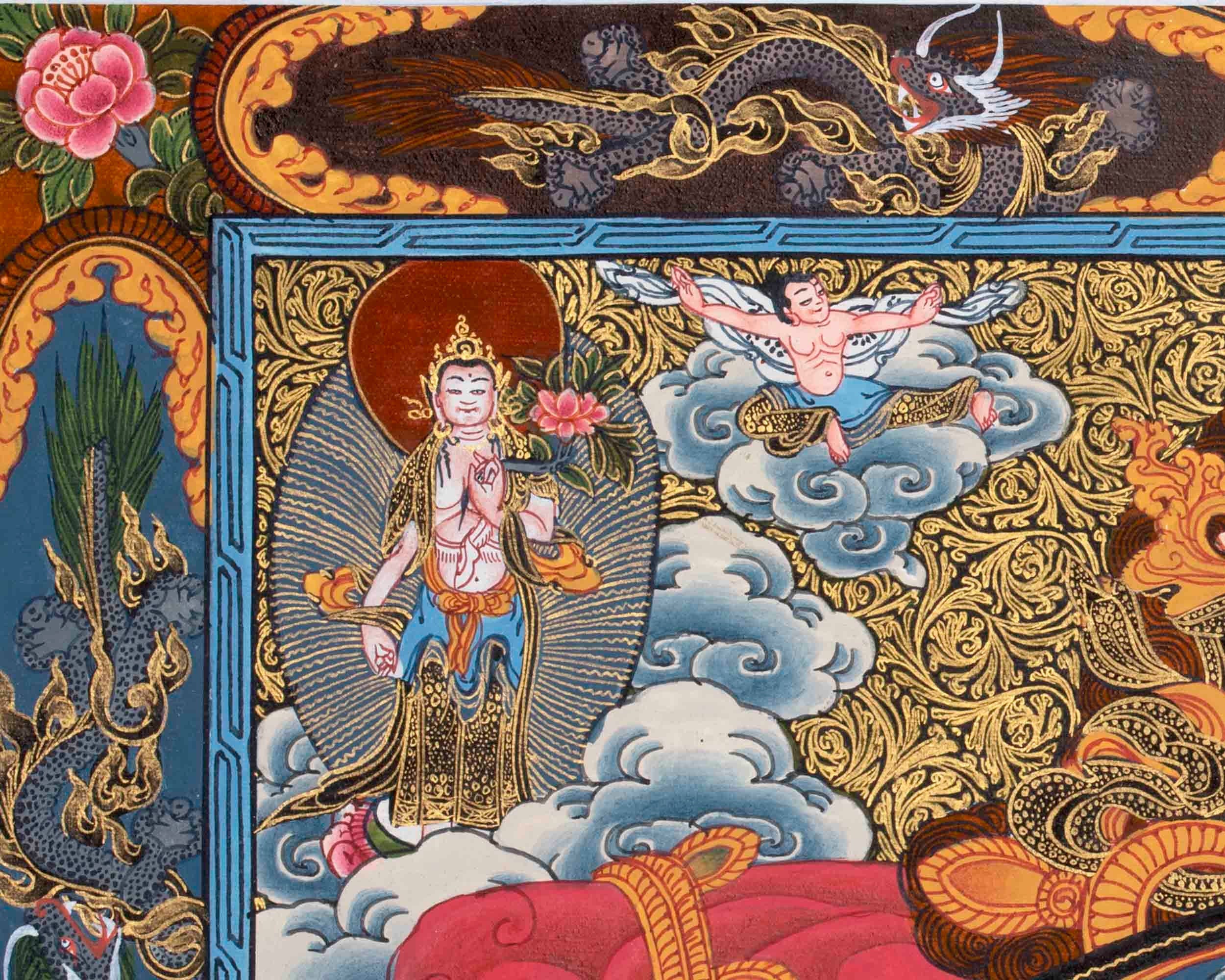 Fine Quality Wheel Of Life | Bhavachakra Painting for Buddhist Meditation and Yoga | Original Hand painted Tibetan Thangka for Wall Hanging