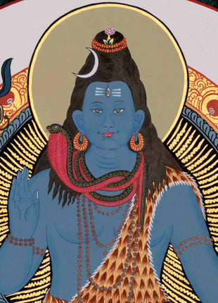 Lord Shiva Thangka Painting | Original Hand-painted Mahadev Thangka Art