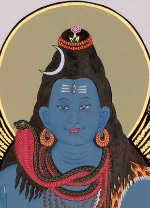 Lord Shiva Thangka Painting | Original Hand-painted Mahadev Thangka Art