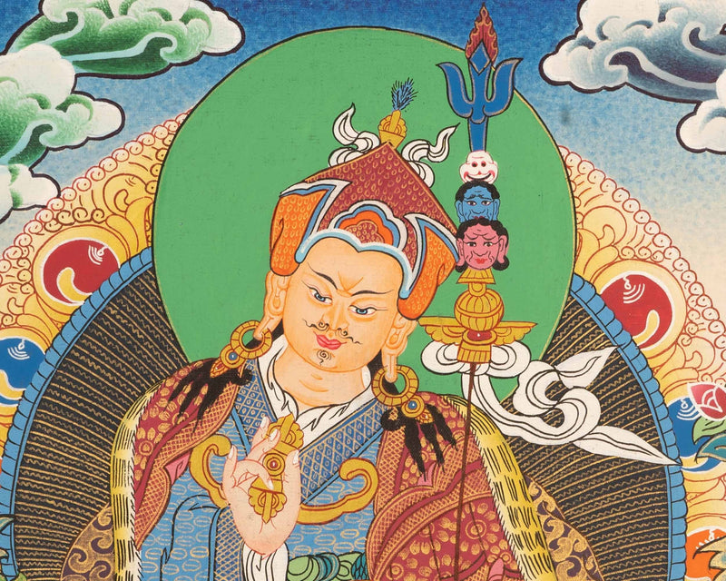 Traditional Hand-Painted Guru Rinpoche Thangka | Guru Padmasambhava Thangka Art