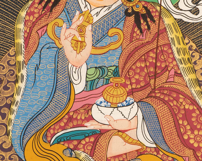 Traditional Hand-Painted Guru Rinpoche Thangka | Guru Padmasambhava Thangka Art