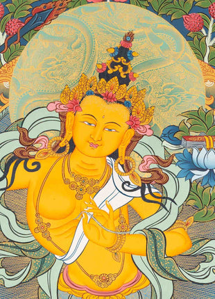 Manjushri Thangka Painting | Original Hand-Painted Bodhisattva Of Wisdom |